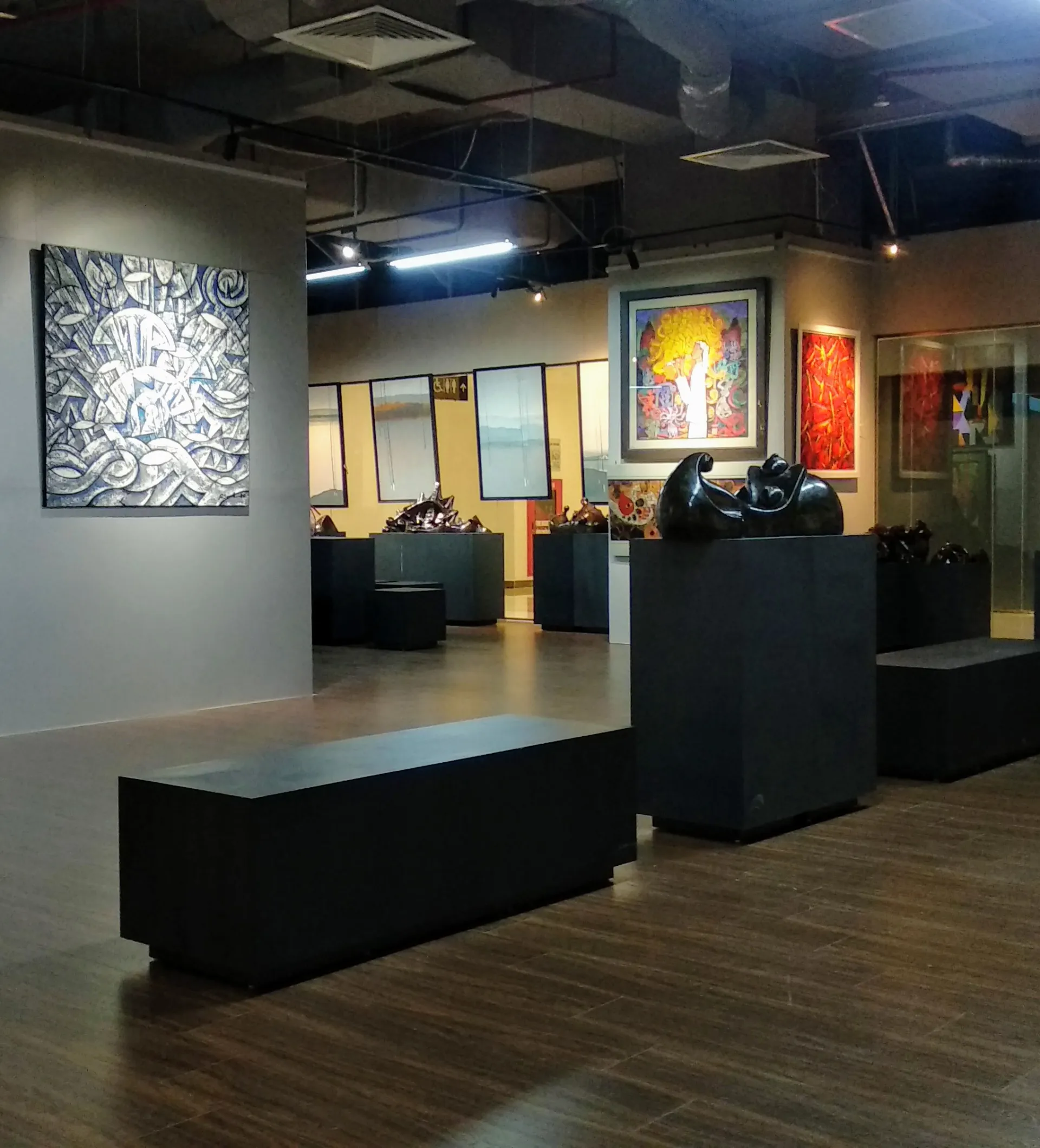 Visiting an art exhibition